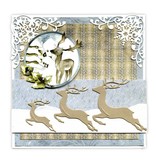 Precious Marieke Punching and embossing template: 3 Reindeers