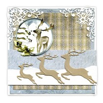 Punching and embossing template: 3 Reindeers