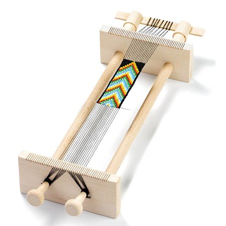 BASTELZUBEHÖR / CRAFT ACCESSORIES Perlenwebrahmen, aus Holz