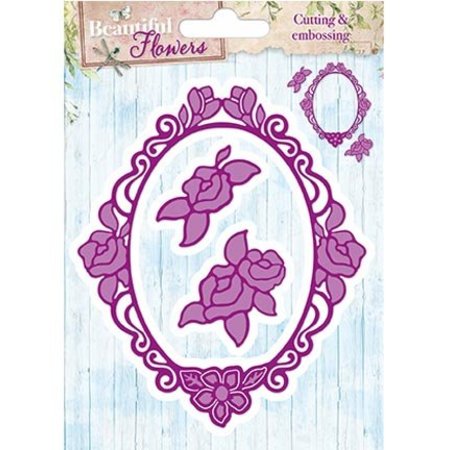 Studio Light Stamping and embossing stencil: roses decorative frame and 2 roses