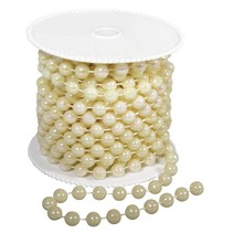 Grand collier de perles, 8 mm, couleur crème,