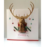X-Cut / Docrafts Troqueles de corte decorativo, Buste renos 3D