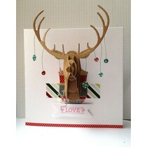 Cutting dies Decorative, 3D reindeer Buste