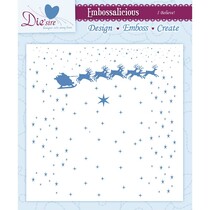 carpetas de repujado, estrella con el carro de la Navidad y renos