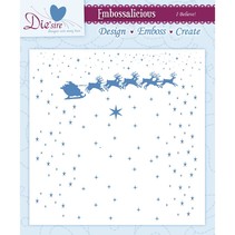 Embossing folders, ster met Kerst vervoer en rendieren