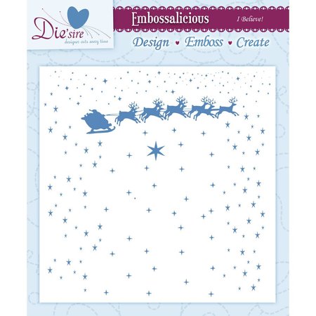 Die'sire Embossing folders, star with Christmas carriage and reindeer