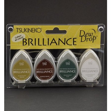 FARBE / INK / CHALKS ... La brillantez de rocío de gotas de tinta, conjunto de 4 colores