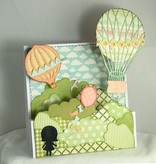 X-Cut / Docrafts XCut A5, stempling mal kit for 3D-bilde design, hot air balloon Vintage