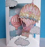 X-Cut / Docrafts XCut A5, stempling mal kit for 3D-bilde design, hot air balloon Vintage