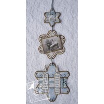 Joy Crafts, snij- en embossing stencil, 3 sterren