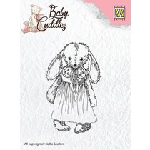 I timbri trasparenti bambino abbracci del bambino, ragazza Cuddly