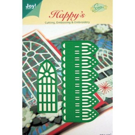 Joy!Crafts und JM Creation Kutte og prege sjablonger, dekorativ kant og vinduer