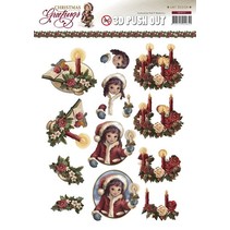 A4 Gestantzte Bilderbogen, wreath with candles