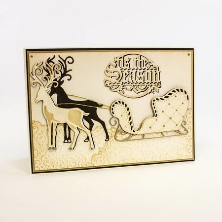 TONIC Punching and embossing template: 1 + 1 sled reindeer