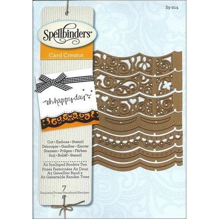 Spellbinders und Rayher Troquelado y estampado en relieve plantilla: La frontera decorativa A2