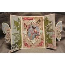 Stampaggio e goffratura stencil: Rose cornice decorativa e 2 rose