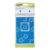 Punching and embossing template: A6 frame with flowers and Viereck