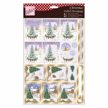 Exclusive 3D Die cut sheets with silver effect, Christmas Village