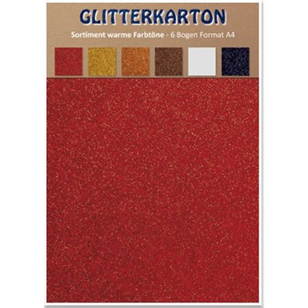 DESIGNER BLÖCKE  / DESIGNER PAPER Glitter papp, varme farger
