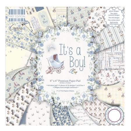 DESIGNER BLÖCKE  / DESIGNER PAPER Paper pad, Baby "It's a Boy"