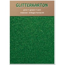 Glitter cardboard, 10 sheets, green