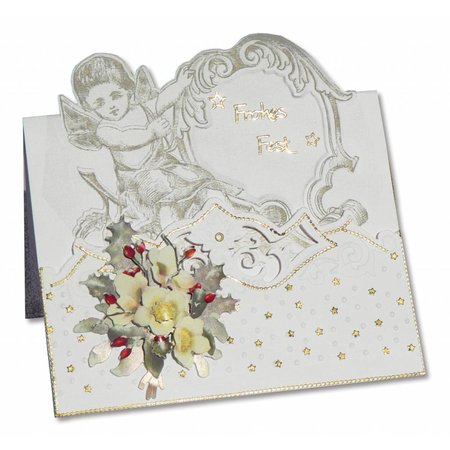 KARTEN und Zubehör / Cards 3 angel cards + 3 envelopes in white