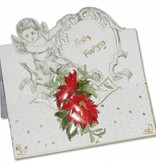 KARTEN und Zubehör / Cards 3 angel cards + 3 envelopes in white