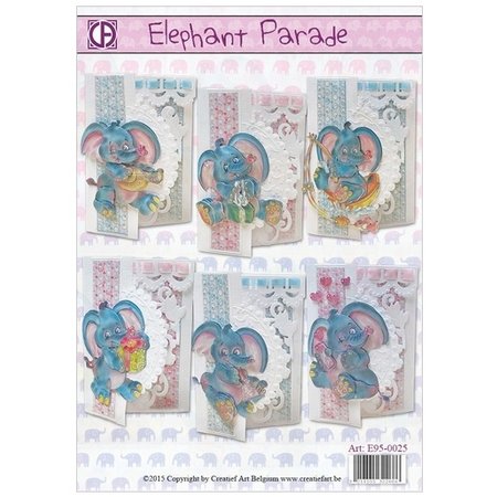 BASTELSETS / CRAFT KITS: Komplettes Kartenset: Elifant Parade