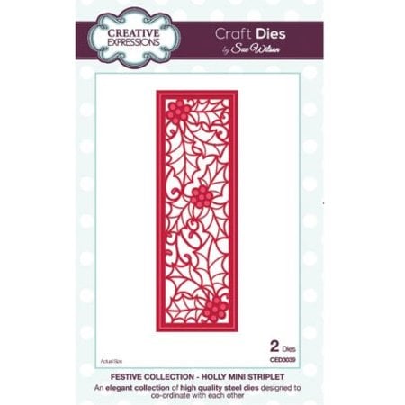 Creative Expressions Punching and embossing template: Holly Mini Striplet