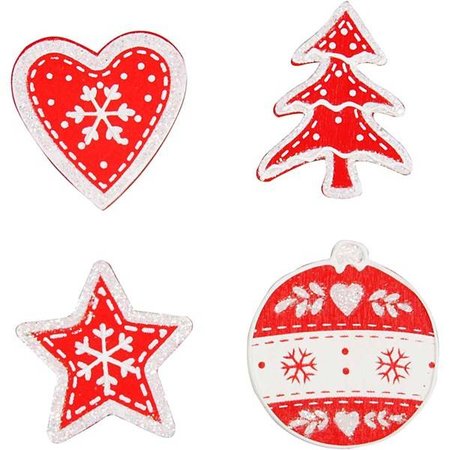 Embellishments / Verzierungen Wood, painted Christmas motifs