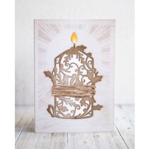Corte y grabado en relieve / plantilla: Vela nostalgishe