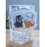 TONIC Ponsen en embossing sjabloon: Best genoegens, hond en kat in hart