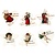 Embellishments / Verzierungen Wood etiquette, 6 different Christmas themes