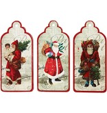 Embellishments / Verzierungen 3 Pakkekort, nostalgiske nisser
