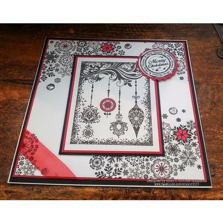 STEMPEL / STAMP: GUMMI / RUBBER Rubber stamp, Indigo, Christmas balls