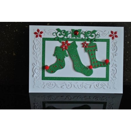 Spellbinders und Rayher Stampen en Embossing stencil, kerst motieven