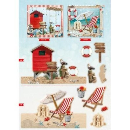 Bücher und CD / Magazines A4 map book, Summer At The Beach nr.02