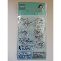 Transparent stamps, text: Christmas wishes