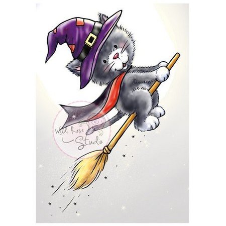 Wild Rose Studio`s tampons transparents, Cat Halloween