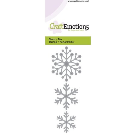 Crealies und CraftEmotions Punching and embossing template: snow crystals 5 x 10 cm