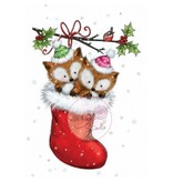 Wild Rose Studio`s A7 timbro trasparente, 2 cute volpe in una calza