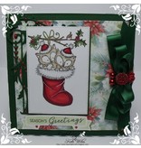 Wild Rose Studio`s A7 timbro trasparente, 2 cute volpe in una calza