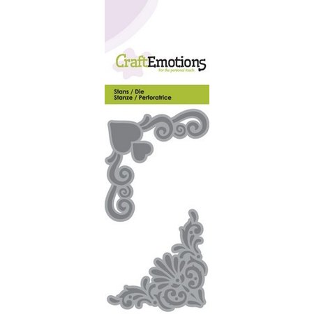 Crealies und CraftEmotions Punching and embossing template: corner and ornament