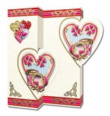 KARTEN und Zubehör / Cards Lot de 5 cartes, motifs cardiaques