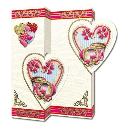 KARTEN und Zubehör / Cards Sett med 5 kort, hjerte motiver
