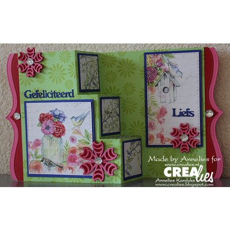 Crealies und CraftEmotions Bokse og preging mal: for kort design