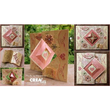 Crealies und CraftEmotions Bokse og preging mal: for kort design