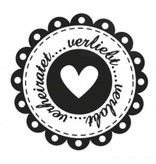 Stempel / Stamp: Holz / Wood Holze mini estampilla + 12 etiquetas en forma de corazón