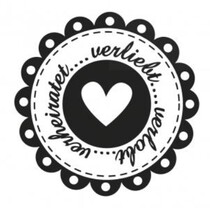 Holze Mini stempel + 12 etiketter i hjerte form