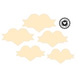 Stempel / Stamp: Holz / Wood Holze mini estampilla + 12 etiquetas en forma de corazón